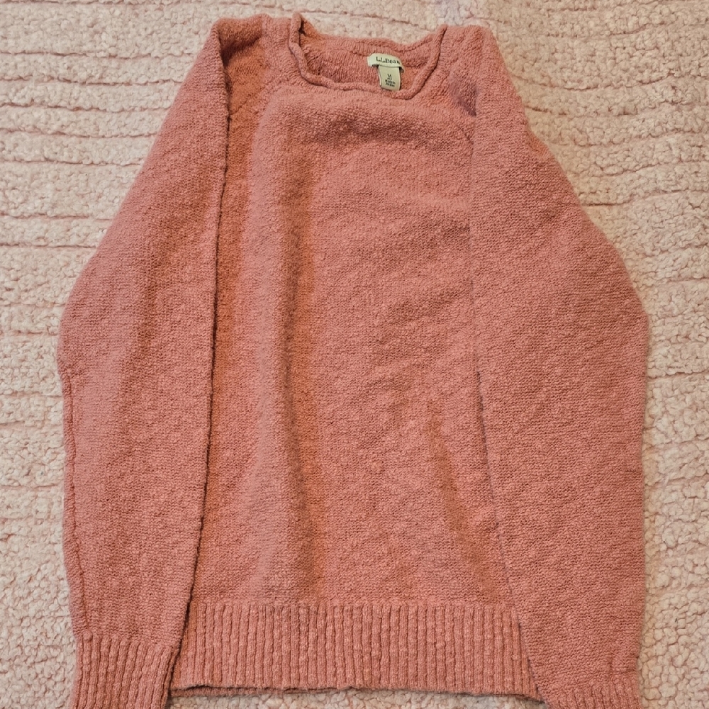 L.L. Bean Women's Soft Coral Sweater 100% Cotton